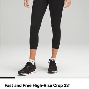 Lululemon fast and free high rise crop 23” with pockets - size 10